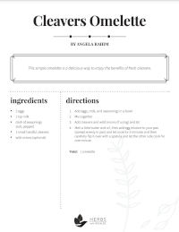 cleavers omelette recipe