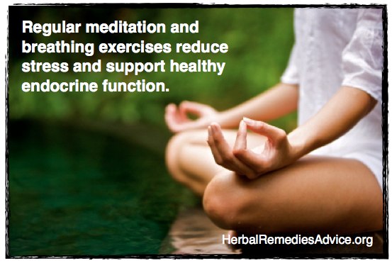 Regular meditation and breathing exercises support healthy endocrine function