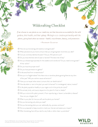 Wild Remedies Wildcrafting Checklist