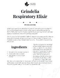 grindelia elixir recipe