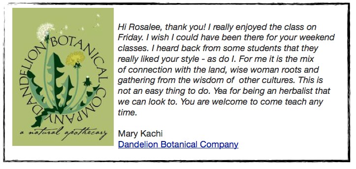 Testimonial from Dandelion Botanical